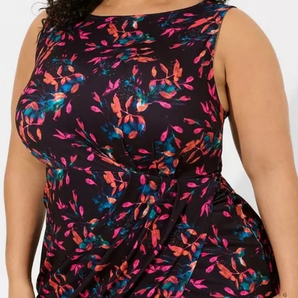 NWT Torrid Black Midi Dress with Pink and Orange Pattern - Picture 12 of 15